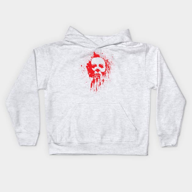 Blood Splatter Face Kids Hoodie by BRAVOMAXXX